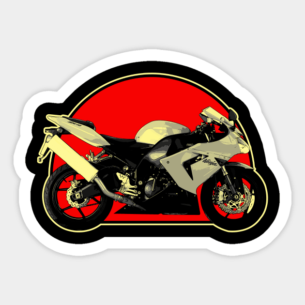 2004 Kawasaki Ninja ZX-10R Retro Red Circle Motorcycle Sticker by Skye Bahringer